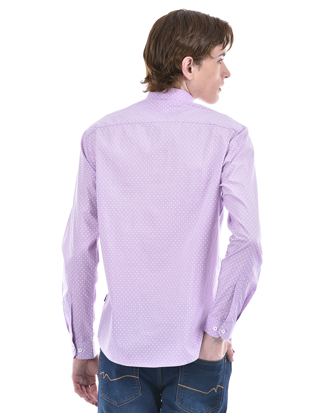 Numero Uno Men Polka Print Pink Shirt